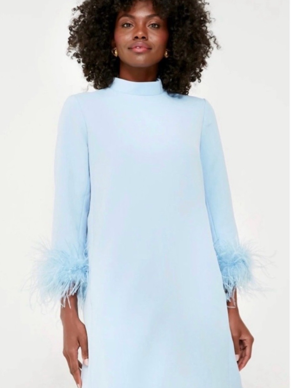 Tuckernuck Light Blue Dress with Blue Feather Cuffs, Size XXL, NWT